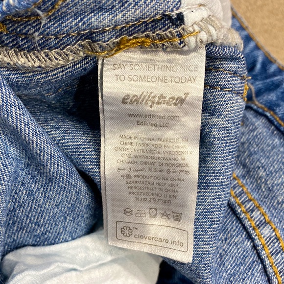 Edikted Heart Cutout Statement Denim Blue Jeans Women's in Size S Worn Once ! - Picture 7 of 12